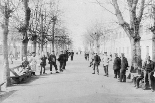 Viale con pazienti San Servolo Venezia