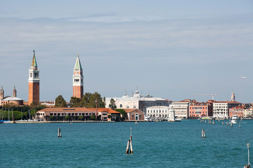 View of Saint Mark's from the Terrace - San Servolo Island, Venice Italy 