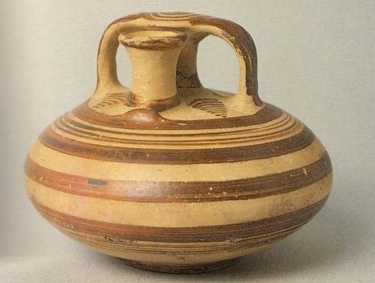 Mycenaean amphora with stirrup handle 1300-1230 B.C. – Archaeological Section, Torcello Museum, Venice